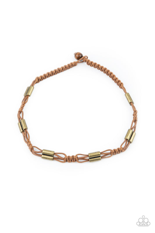 Paparazzi Offshore Drifter - Brown Brass Urban Necklace