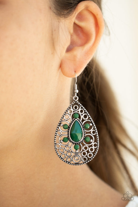 Paparazzi Modern Garden - Green Earrings