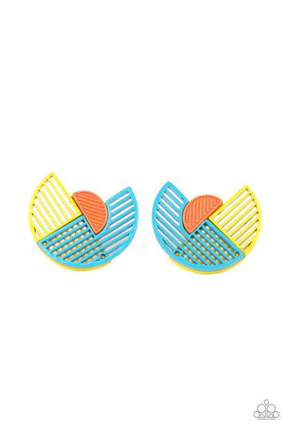 Paparazzi It's Just An Expression - Blue Multi Earrings