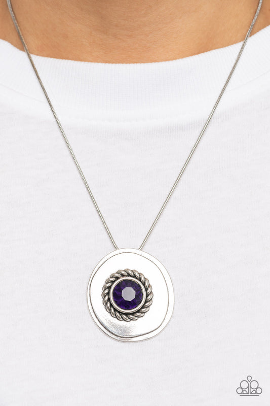 Paparazzi Make Me a MEDALLION-aire - Purple Necklace