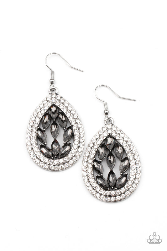 Paparazzi Encased Elegance - Silver Earrings