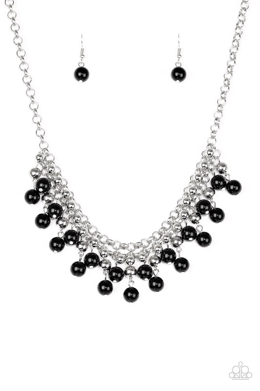Paparazzi Friday Night Fringe - Black Necklace