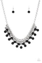 Paparazzi Friday Night Fringe - Black Necklace
