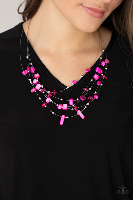 Paparazzi Prismatic Pebbles - Pink Necklace