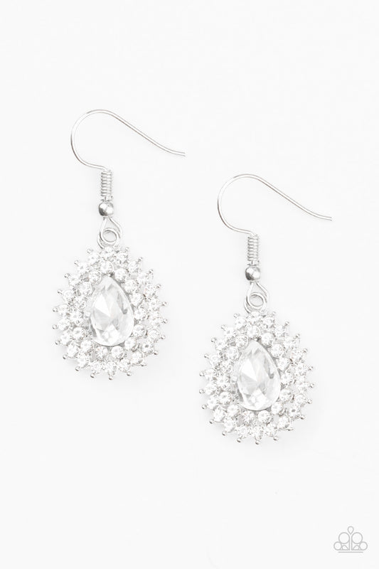 Paparazzi Star-Crossed Starlet - White Earrings