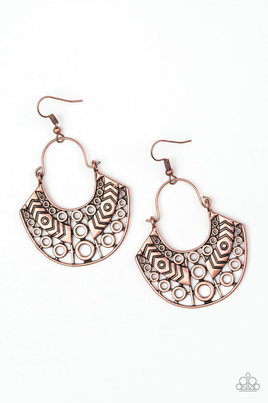 Paparazzi Indigenous Idol - Copper Earrings