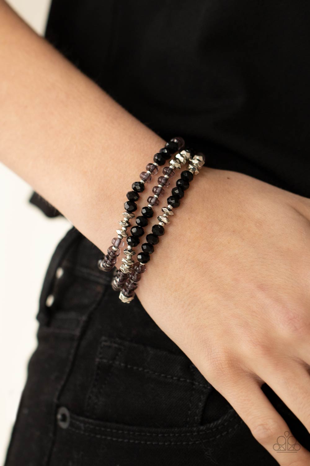 Paparazzi Stellar Strut - Black Bracelet