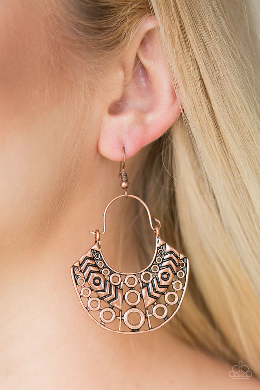 Paparazzi Indigenous Idol - Copper Earrings