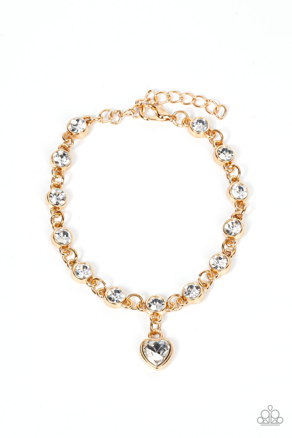 Paparazzi Truly Lovely - Gold Heart Bracelet