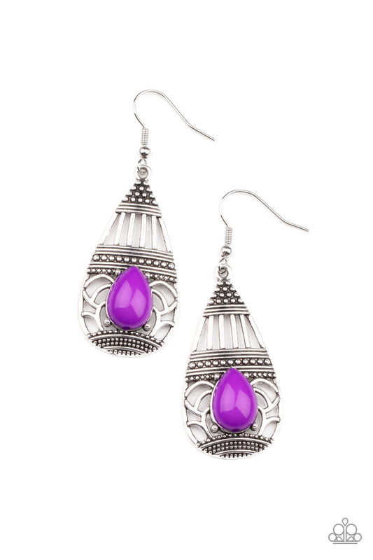 Paparazzi Eastern Essence - Purple Earrings