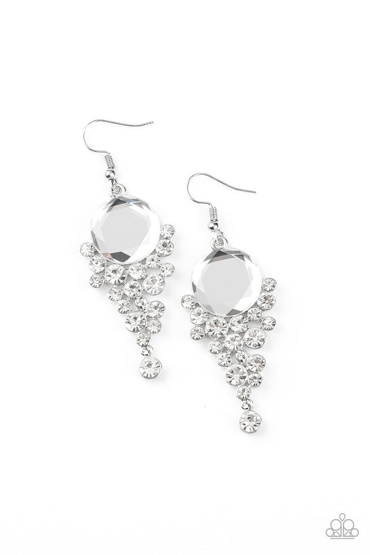 Paparazzi Elegantly Effervescent - White Earrings