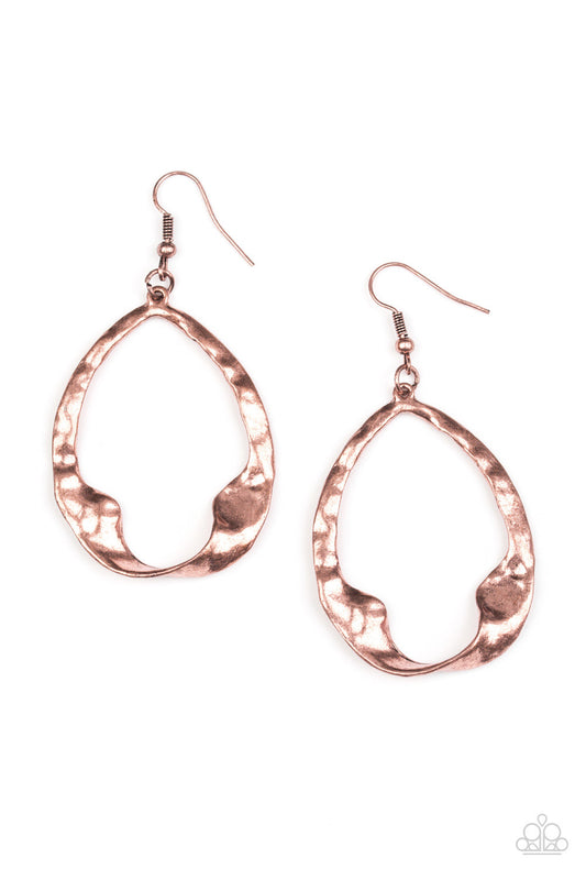 Paparazzi Twist Me Round - Copper Earrings