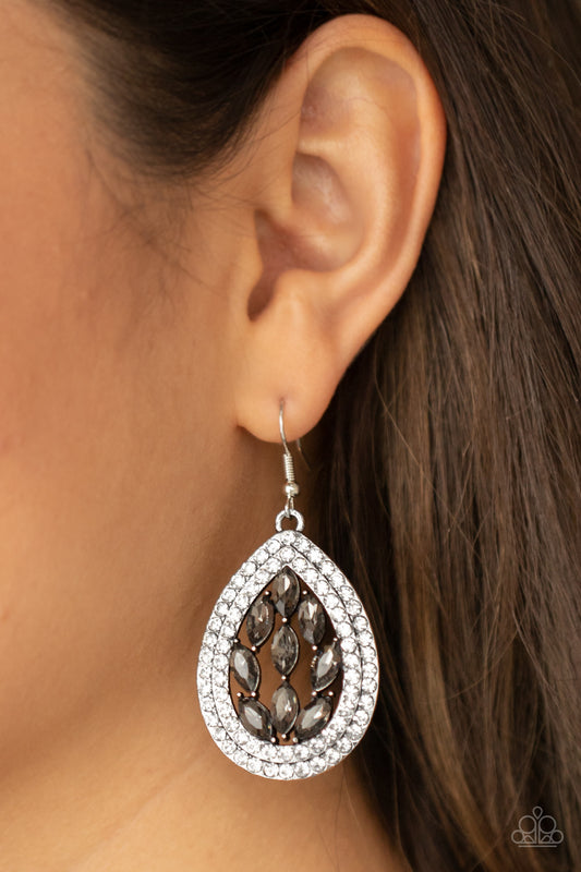 Paparazzi Encased Elegance - Silver Earrings