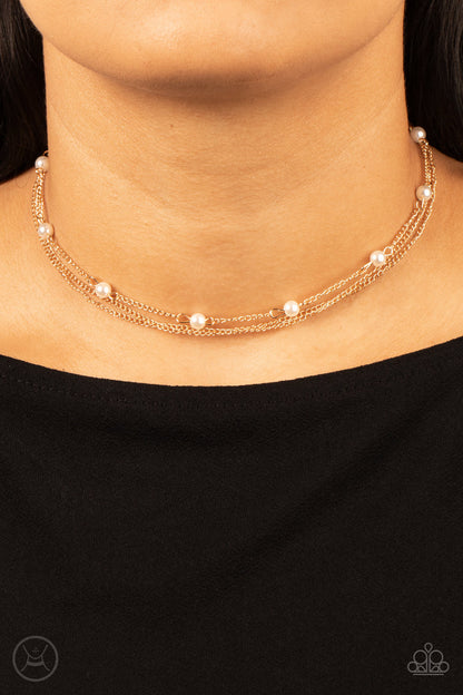 Paparazzi Daintily Dapper - Gold Choker Necklace