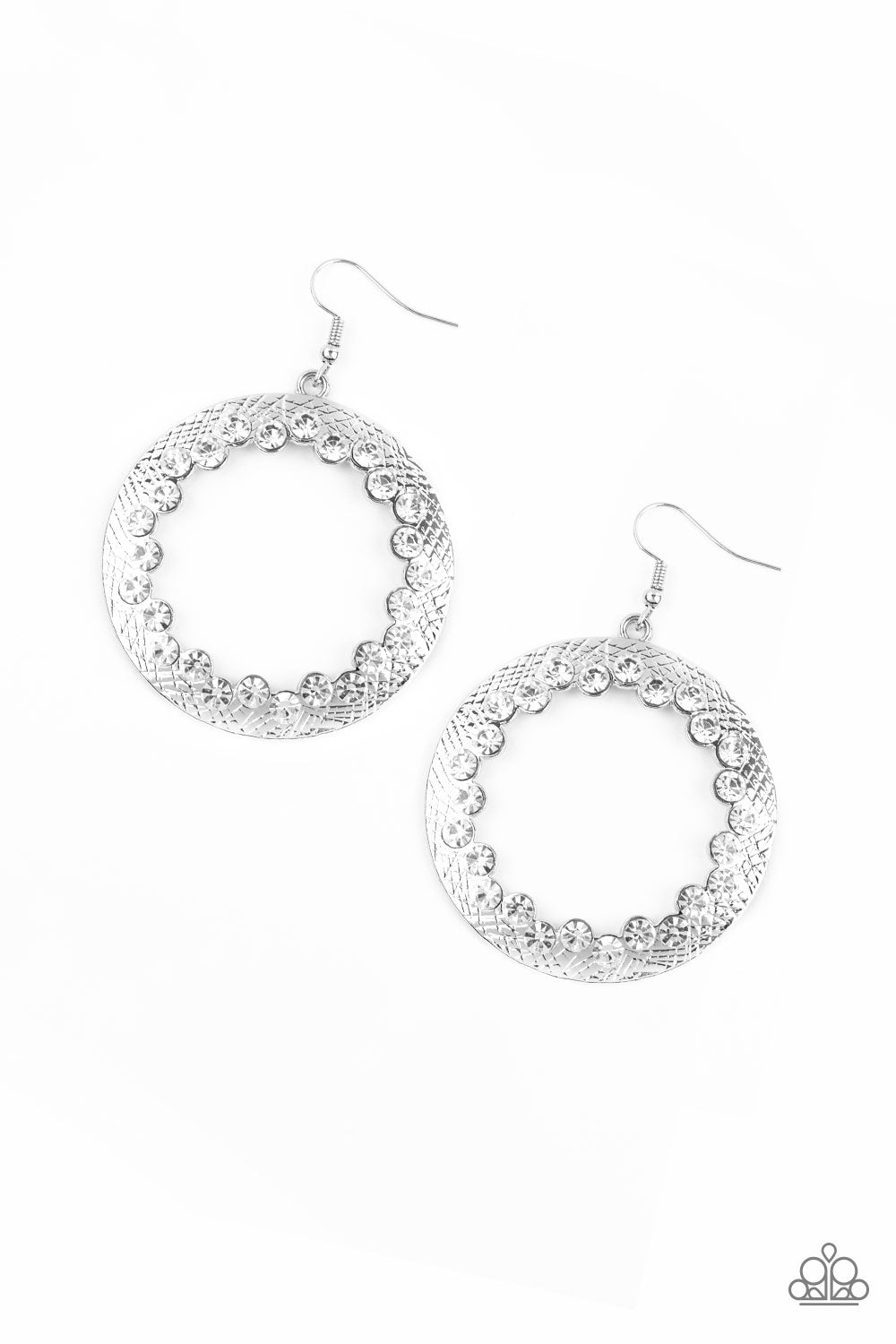 Paparazzi Gala Glitter - White Earrings