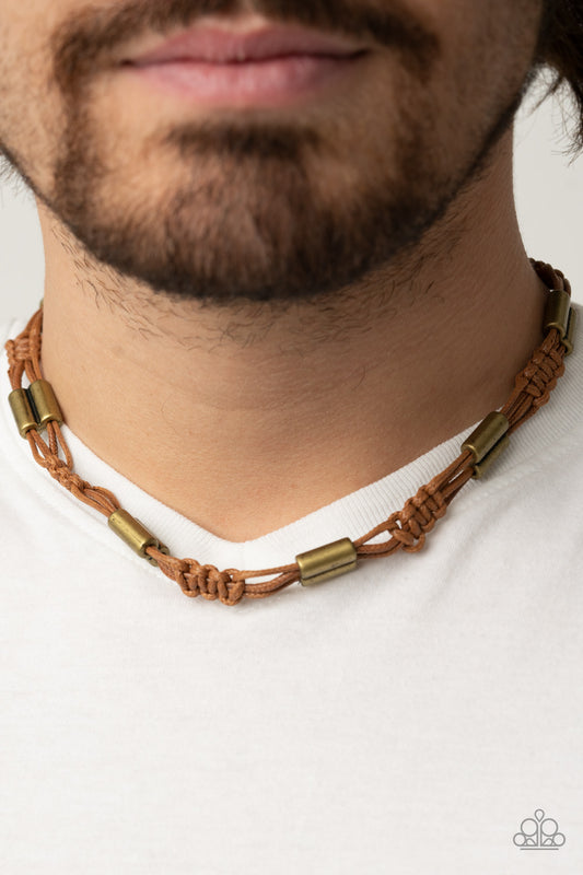 Paparazzi Offshore Drifter - Brown Brass Urban Necklace