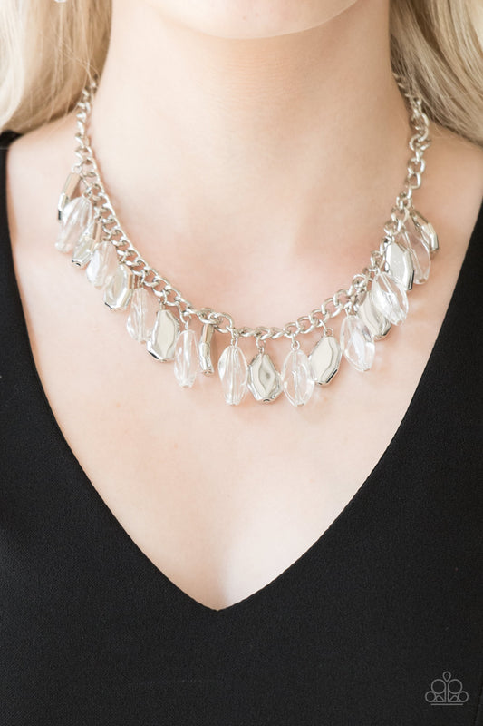 Paparazzi Fringe Fabulous - White Necklace