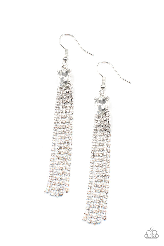 Paparazzi Drop-Dead Dainty - White Earrings