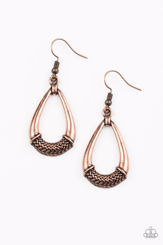 Paparazzi Trending Texture - Copper Earrings