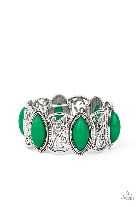 Paparazzi POP, Skip, And A Jump - Green Bracelet