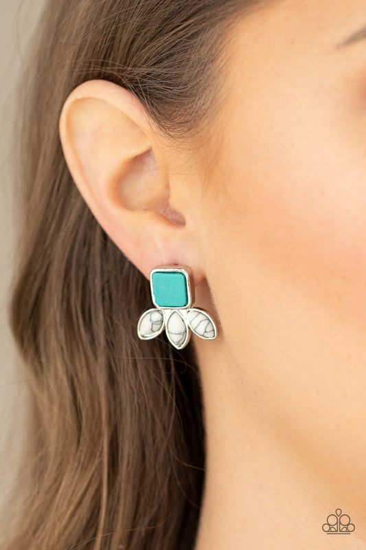 Paparazzi Hill Country Blossoms - Blue Earrings