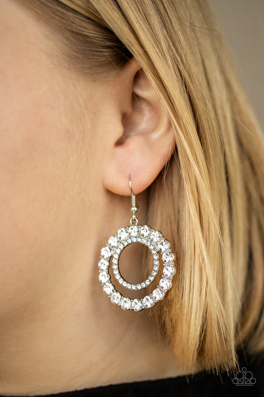 Paparazzi Spotlight Shout Out - White Earrings