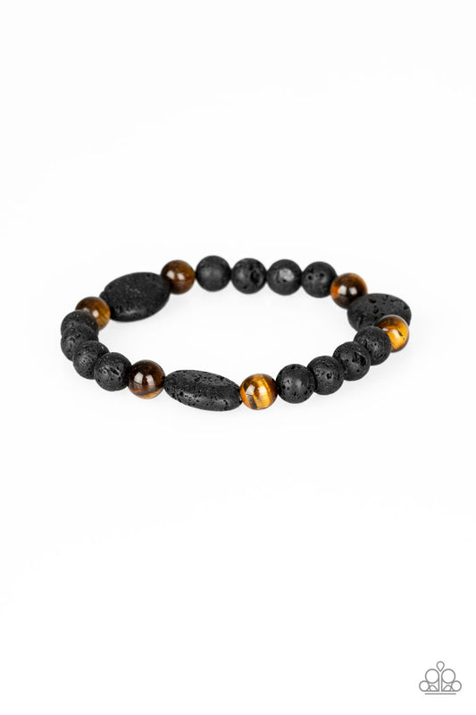 Paparazzi Hundred And ZEN Percent - Brown Black Bracelet