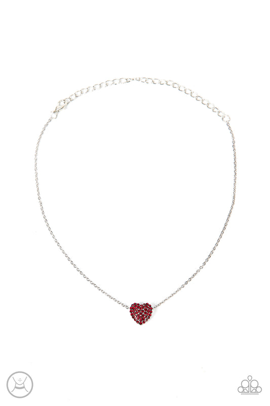 Paparazzi Twitterpated Twinkle - Red Heart Necklace