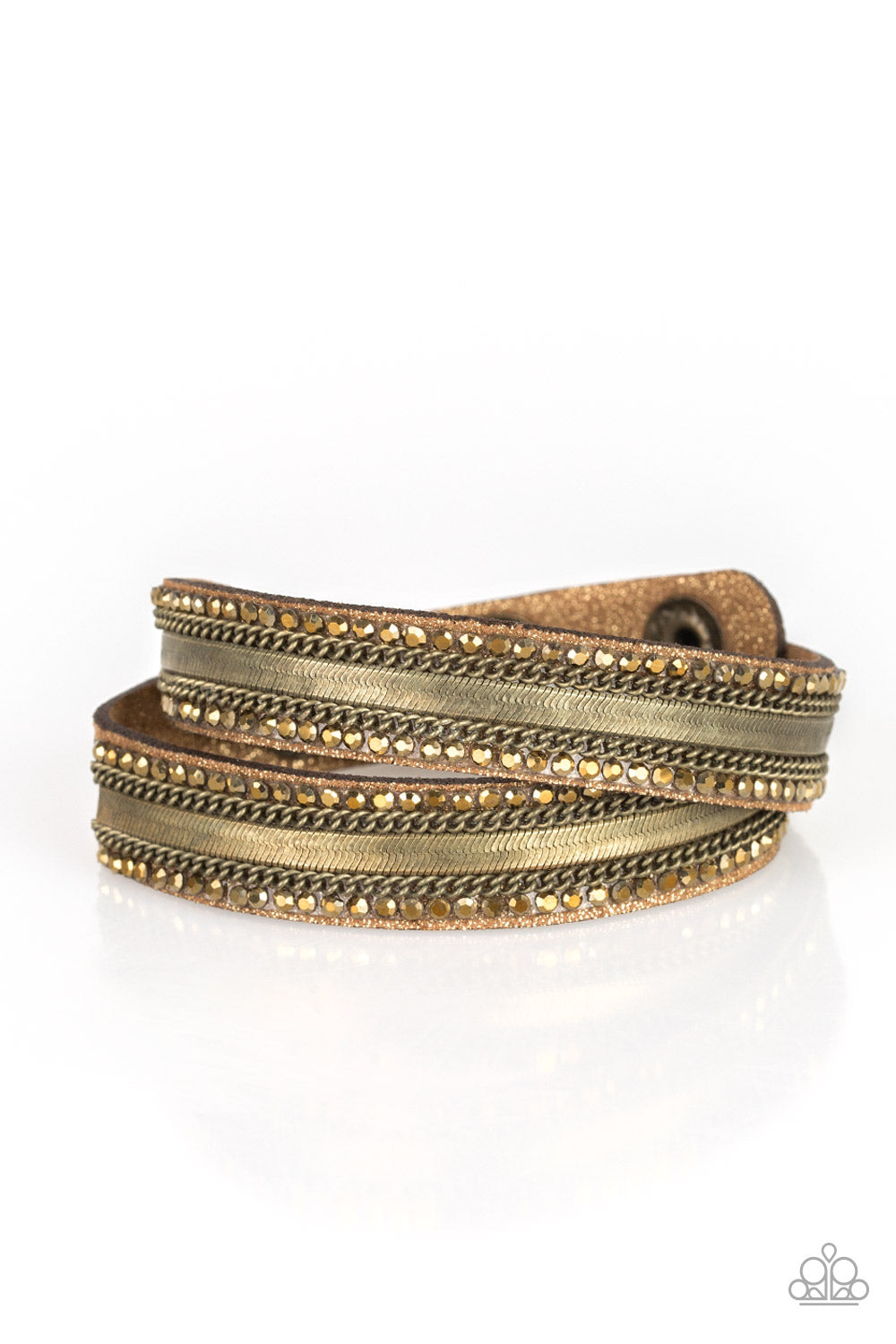 Paparazzi Rocker Rivalry - Brass Wrap Bracelet