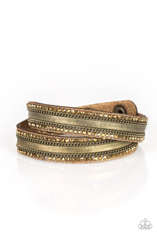 Paparazzi Rocker Rivalry - Brass Wrap Bracelet