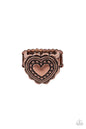 Paparazzi Southern Soulmate - Copper Heart Ring