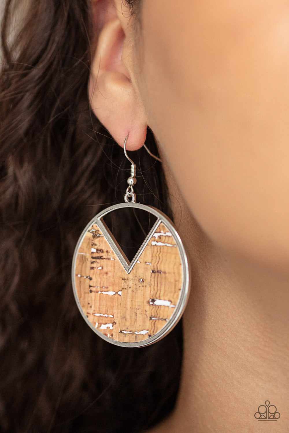 Paparazzi Nod To Nature - White Cork Earrings