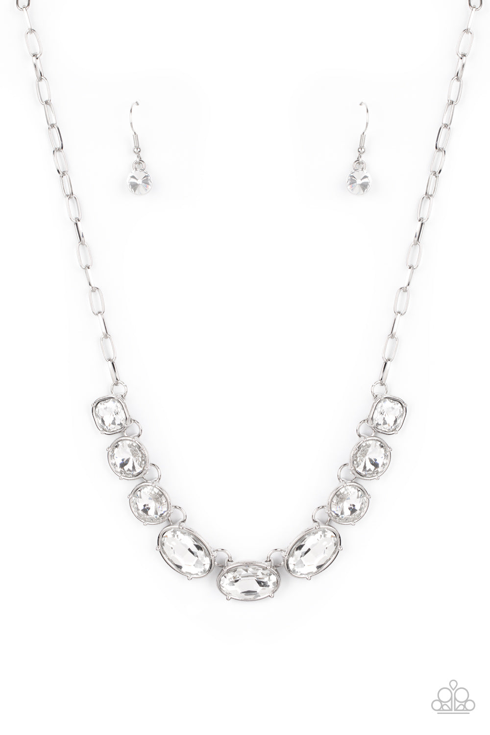 Paparazzi Gorgeously Glacial - White Necklace - Life Of The Party - June 2021