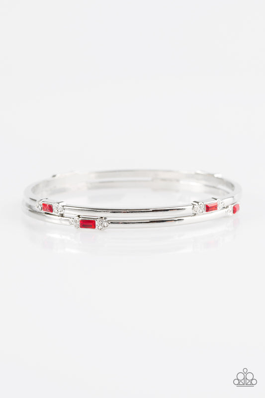 Paparazzi Bright Here Bright Now - Red Bangle Bracelet
