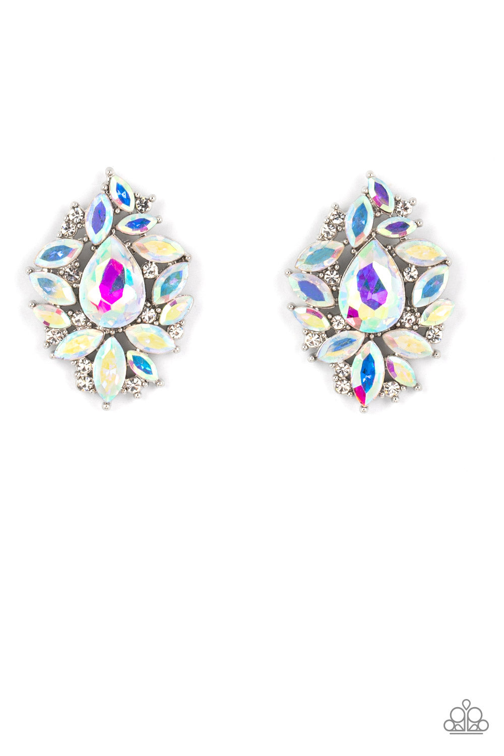 Paparazzi We All Scream For Ice QUEEN - Multi Iridescent Earrings