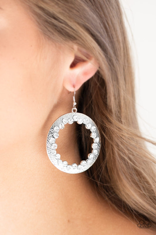 Paparazzi Gala Glitter - White Earrings