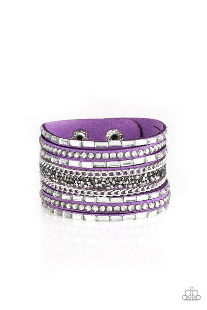 Paparazzi Rhinestone Rumble - Purple Bracelet