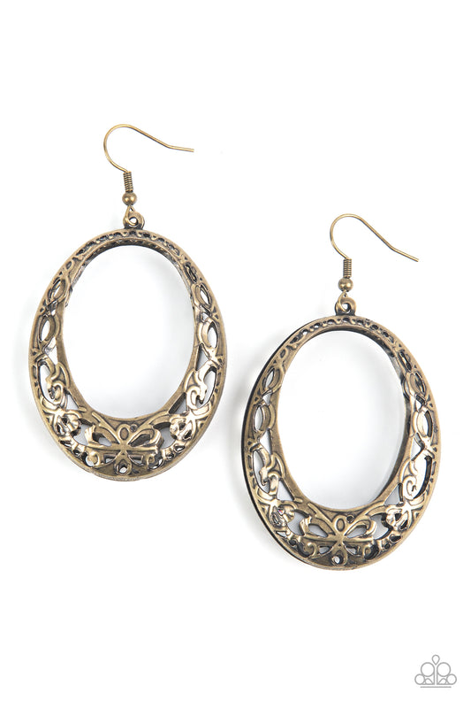 Paparazzi Gardenista Grandeur - Brass Earrings