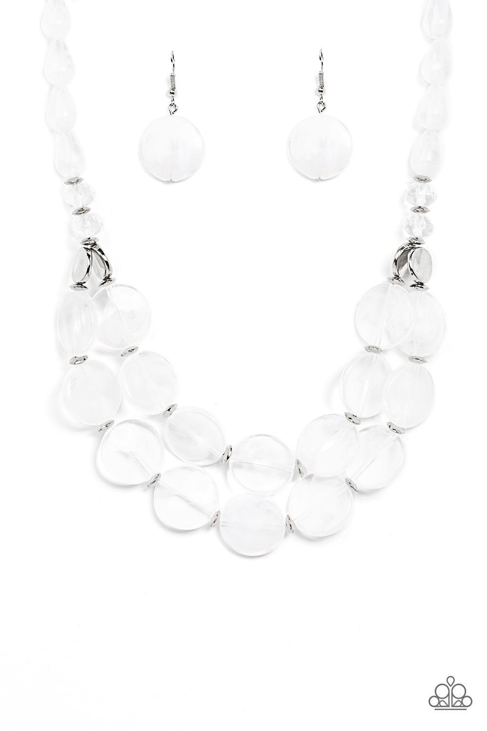 Paparazzi Beach Day Demure - White Necklace