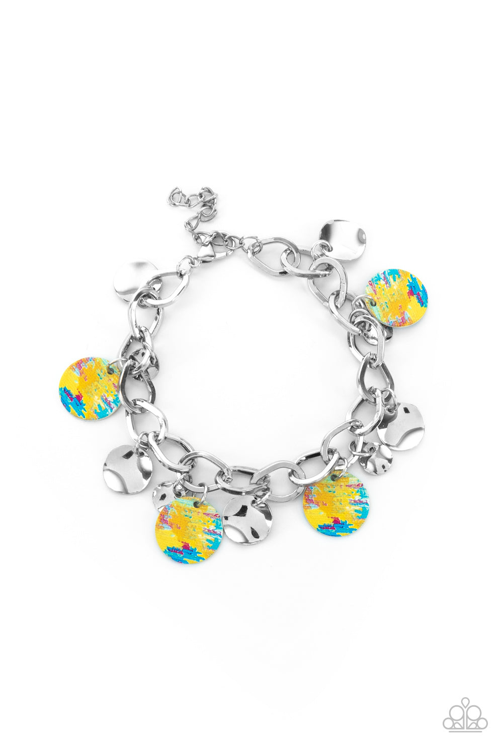 Paparazzi Teasingly Tie Dye - Yellow Multi Bracelet