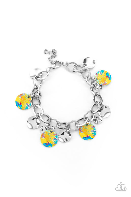 Paparazzi Teasingly Tie Dye - Yellow Multi Bracelet