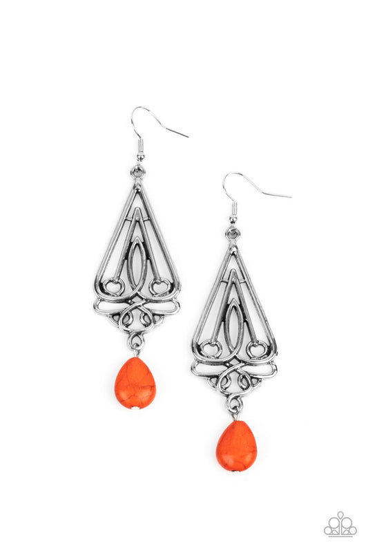 Paparazzi Transcendent Trendsetter - Orange Earrings