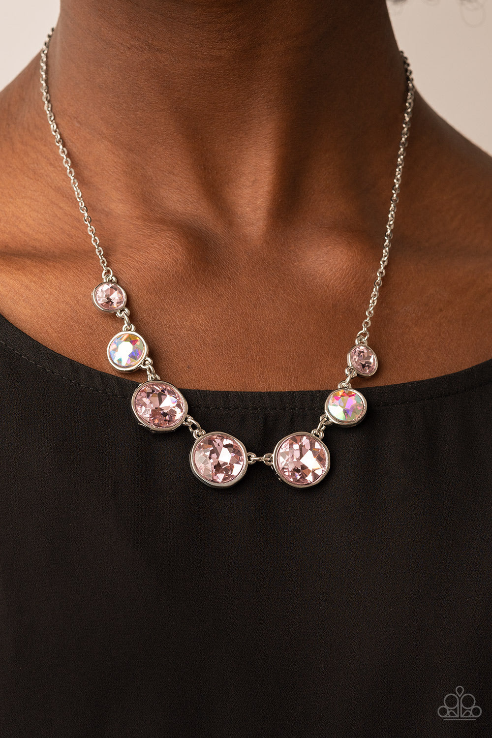 Paparazzi Pampered Powerhouse - Pink Iridescent Necklace