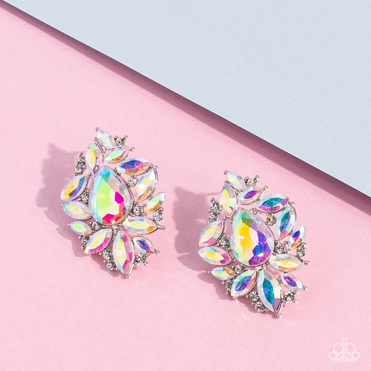 Paparazzi We All Scream For Ice QUEEN - Multi Iridescent Earrings