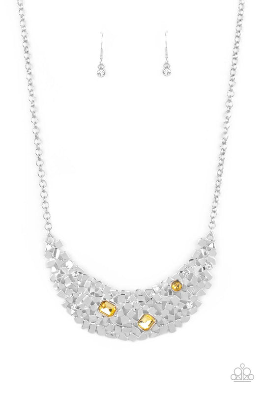 Paparazzi Fabulously Fragmented - Yellow Necklace