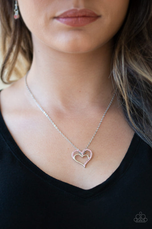 Paparazzi Heart To HEARTTHROB - Pink Necklace