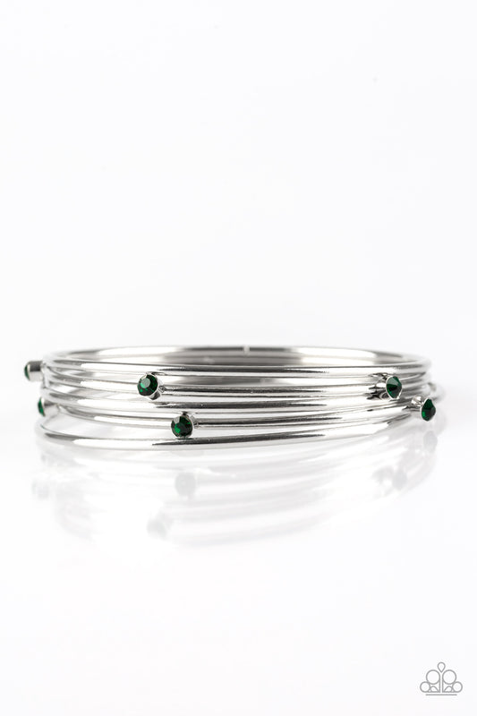 Paparazzi Delicate Decadence - Green Bangle Bracelet