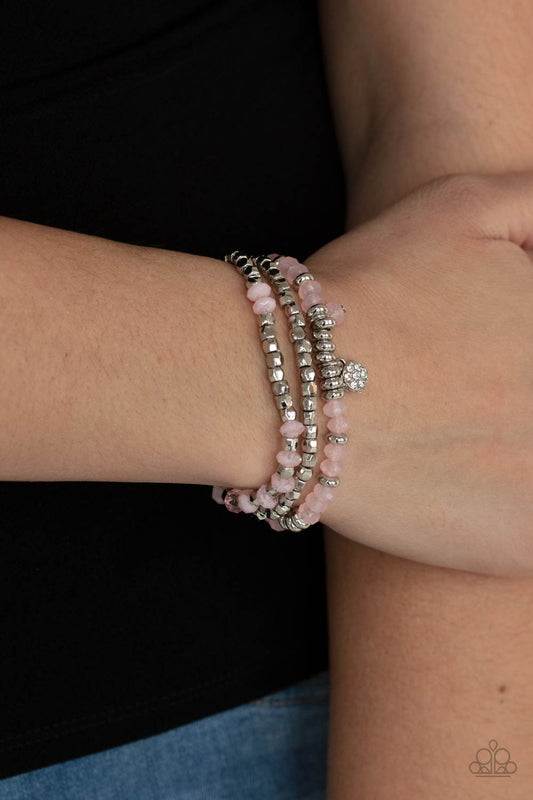 Paparazzi Glacial Glimmer - Pink Bracelet