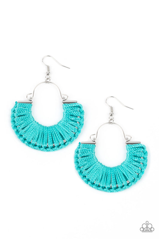 Paparazzi Threadbare Beauty - Blue Earrings