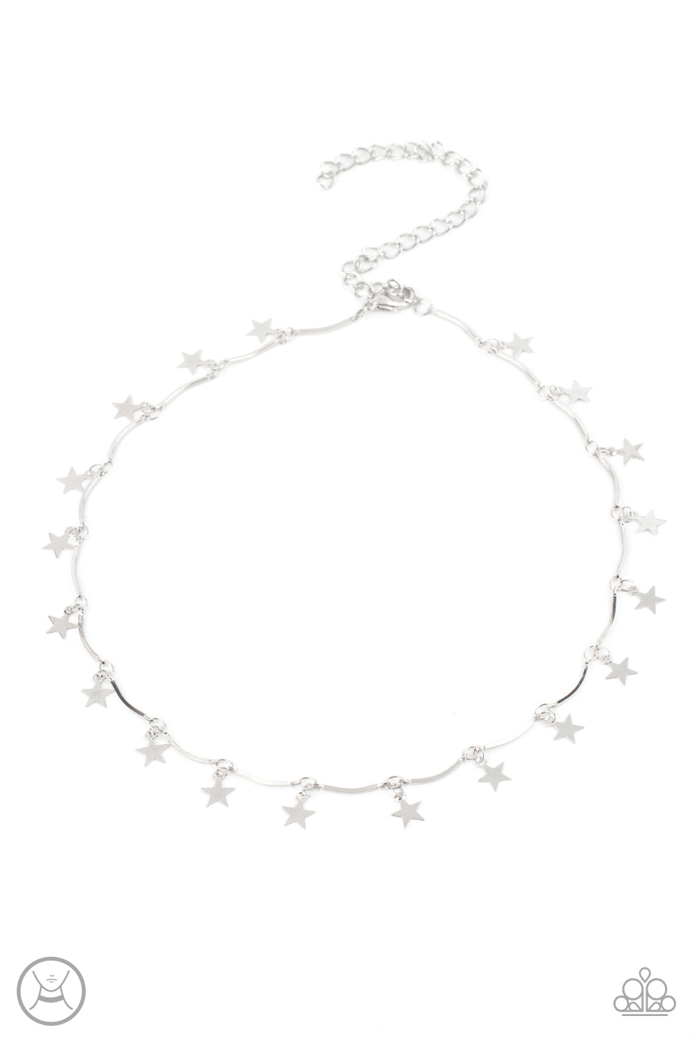 Paparazzi Little Miss Americana - Silver Choker Necklace
